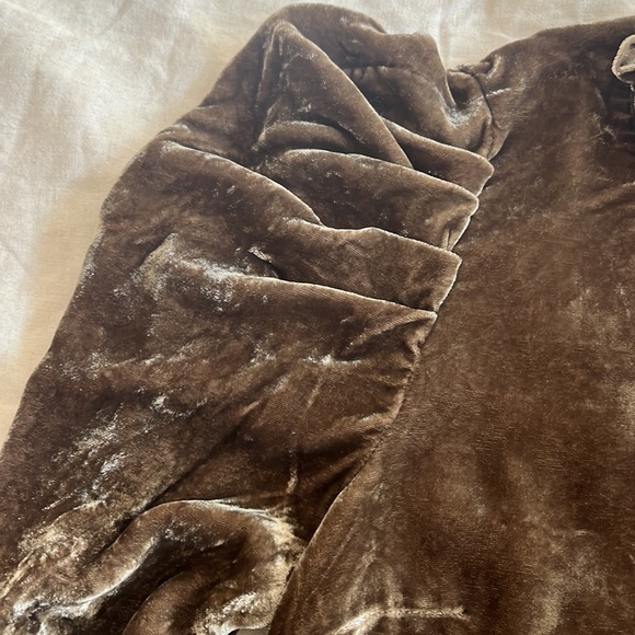 Ulla Johnson Giles Velvet Mock Neck Puff Long Sleeve Top Sz 4 / Small - Picture 4 of 7